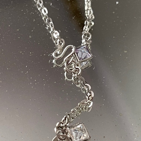 Sterling silver ankle bracelet with CZ - Picture 3 of 3